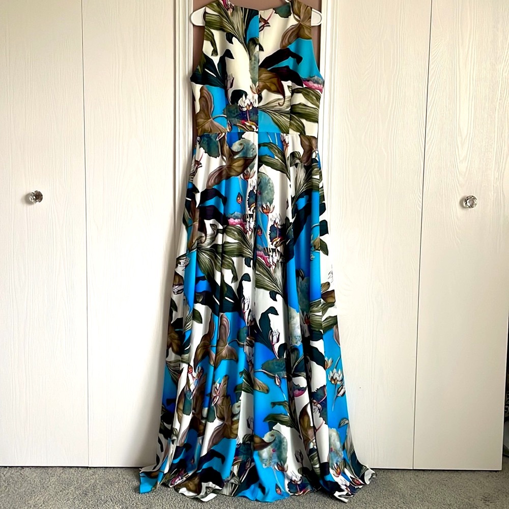 DRESS KIWE MAXI BLUE, WHITE, PURPLE FLOWERS, size L, NWT - Picture 2 of 12